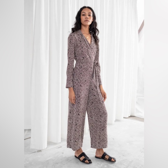 & OTHER STORIES Long Sleeve Wrap Jumpsuit - Picture 1 of 9